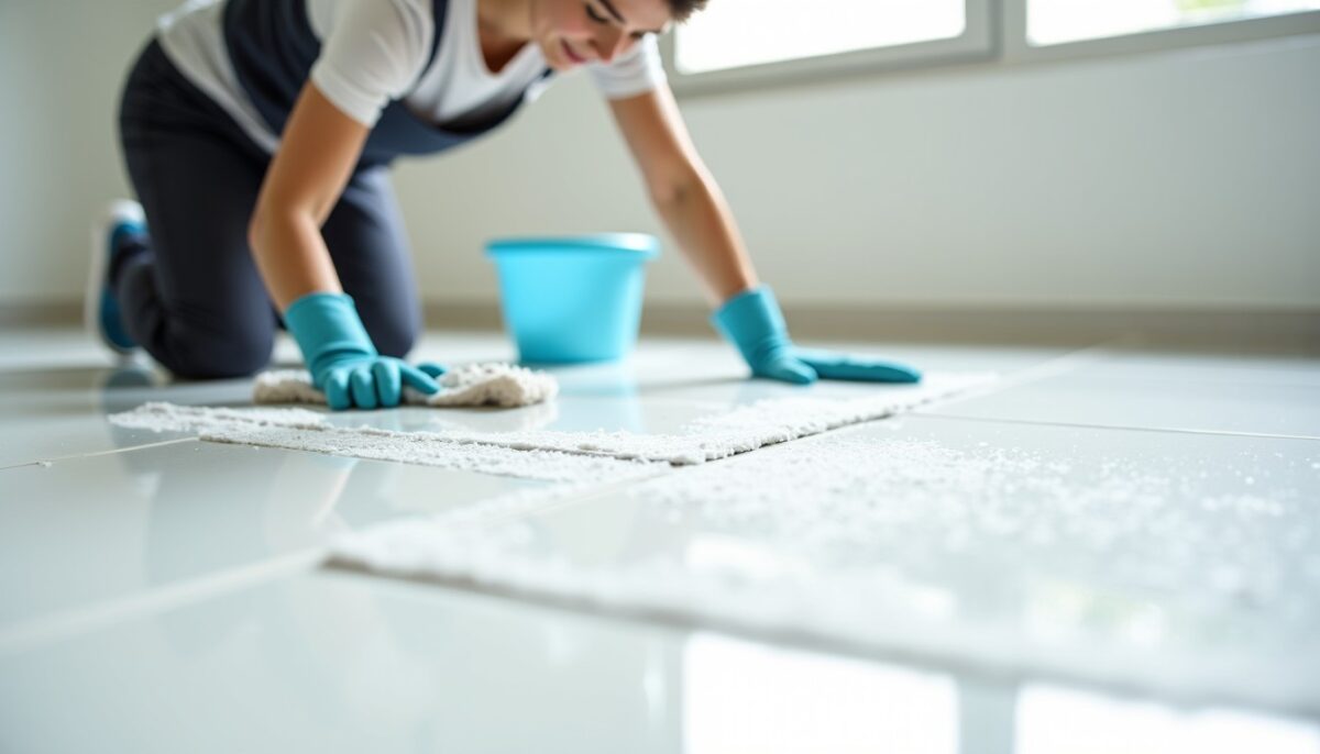 Nettoyer efficacement un carrelage neuf pour éliminer le voile blanc et retrouver son éclat